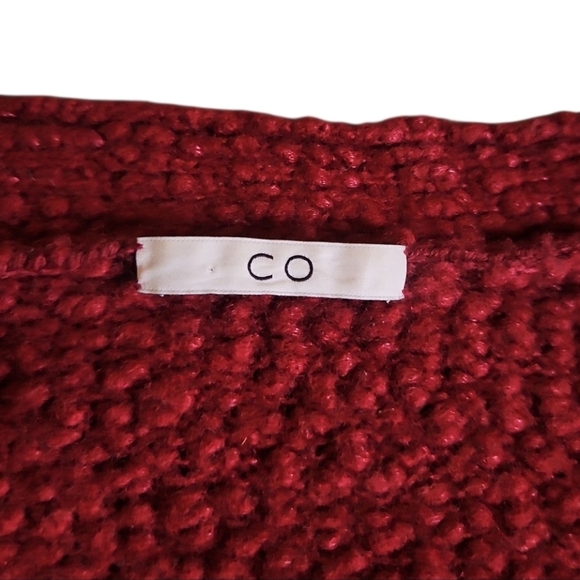 CO | Longline Red Chunky Knit Duster Cardigan Size Large - Picture 7 of 7